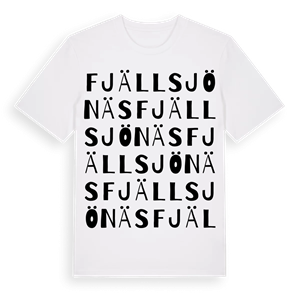 Fjällsjönäs ordlek t-shirt – ekologisk bomull t-shirt från Pinshirt