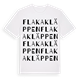 White t-shirt med Flakakläppen ordlek t-shirt