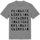 Mid Heather Gray t-shirt med Flarkbäcken ordlek t-shirt
