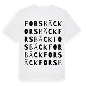 Forsbäck ordlek t-shirt – ekologisk bomull t-shirt från Pinshirt