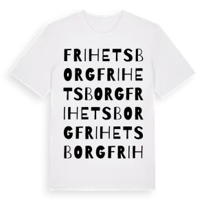 Frihetsborg ordlek t-shirt – ekologisk bomull t-shirt från Pinshirt