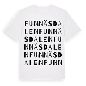 Funnäsdalen ordlek t-shirt – ekologisk bomull t-shirt från Pinshirt