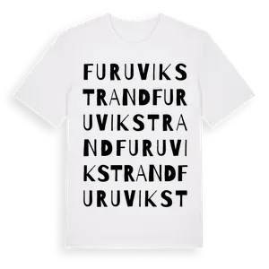 Furuvikstrand ordlek t-shirt – ekologisk bomull t-shirt från Pinshirt