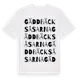 White t-shirt med Gäddbäcksåsarna ordlek t-shirt