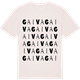 Vintage White t-shirt med Gaiva ordlek t-shirt