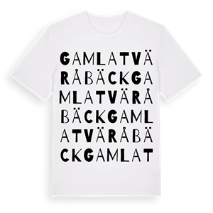 Gamla Tväråbäck ordlek t-shirt – ekologisk bomull t-shirt från Pinshirt