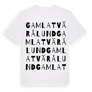 Gamla Tvärålund ordlek t-shirt – ekologisk bomull t-shirt från Pinshirt