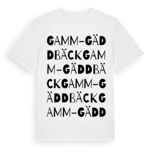Gamm-Gäddbäck ordlek t-shirt – ekologisk bomull t-shirt från Pinshirt