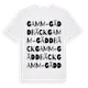 White t-shirt med Gamm-Gäddbäck ordlek t-shirt
