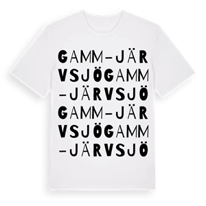 Gamm-Järvsjö ordlek t-shirt – ekologisk bomull t-shirt från Pinshirt