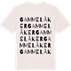 Vintage White t-shirt med Gammelåker ordlek t-shirt