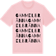 Pink Cotton t-shirt med Gammelbränna ordlek t-shirt