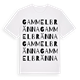 White t-shirt med Gammelbränna ordlek t-shirt