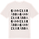 Vintage White t-shirt med Gammelbränna ordlek t-shirt