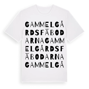 Gammelgårdsfäbodarna ordlek t-shirt – ekologisk bomull t-shirt från Pinshirt
