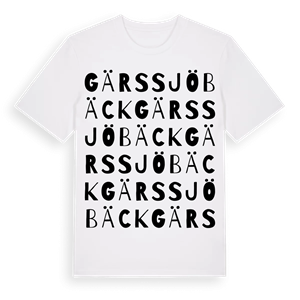 Gärssjöbäck ordlek t-shirt – ekologisk bomull t-shirt från Pinshirt