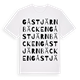 White t-shirt med Gåstjärnbäcken ordlek t-shirt
