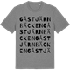 Mid Heather Gray t-shirt med Gåstjärnbäcken ordlek t-shirt