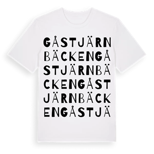 Gåstjärnbäcken ordlek t-shirt – ekologisk bomull t-shirt från Pinshirt