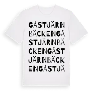 Gåstjärnbäcken ordlek t-shirt – ekologisk bomull t-shirt från Pinshirt