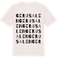 Vintage White t-shirt med Gerusalen ordlek t-shirt