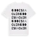 White t-shirt med Giddesbacken ordlek t-shirt
