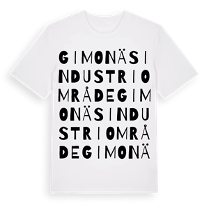 Gimonäs industriområde ordlek t-shirt – ekologisk bomull t-shirt från Pinshirt