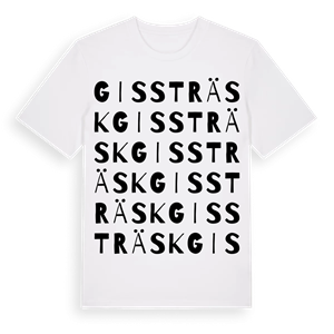 Gissträsk ordlek t-shirt – ekologisk bomull t-shirt från Pinshirt