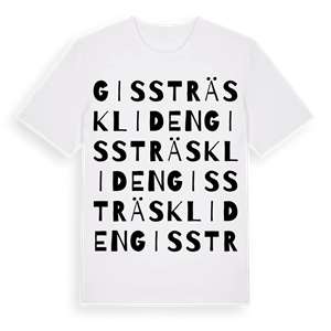 Gissträskliden ordlek t-shirt – ekologisk bomull t-shirt från Pinshirt