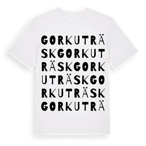 Gorkuträsk ordlek t-shirt – ekologisk bomull t-shirt från Pinshirt