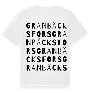 Granbäcksfors ordlek t-shirt – ekologisk bomull t-shirt från Pinshirt