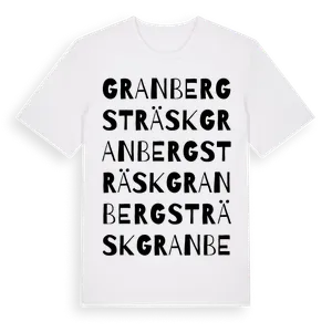 Granbergsträsk ordlek t-shirt – ekologisk bomull t-shirt från Pinshirt