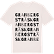 Vintage White t-shirt med Granbergsträsk ordlek t-shirt