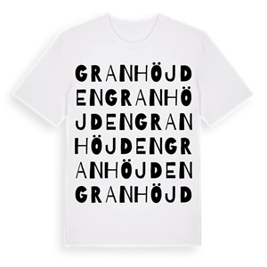 Granhöjden ordlek t-shirt – ekologisk bomull t-shirt från Pinshirt