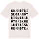 Vintage White t-shirt med Granöträsk ordlek t-shirt