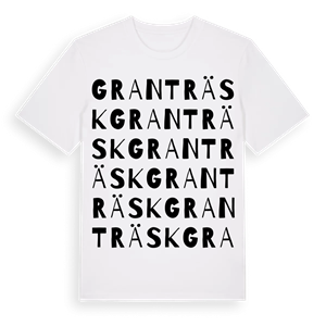 Granträsk ordlek t-shirt – ekologisk bomull t-shirt från Pinshirt