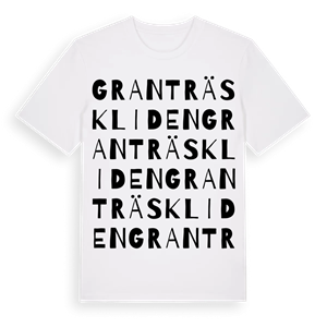 Granträskliden ordlek t-shirt – ekologisk bomull t-shirt från Pinshirt