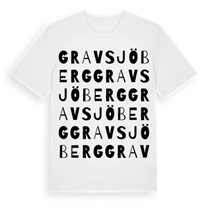 Gravsjöberg ordlek t-shirt – ekologisk bomull t-shirt från Pinshirt