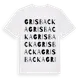 White t-shirt med Grisbacka ordlek t-shirt