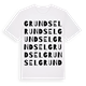 White t-shirt med Grundsel ordlek t-shirt