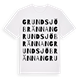 White t-shirt med Grundsjöbrännan ordlek t-shirt