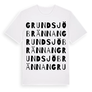 Grundsjöbrännan ordlek t-shirt – ekologisk bomull t-shirt från Pinshirt