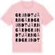 Pink Cotton t-shirt med Grundtjärngård ordlek t-shirt