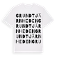 White t-shirt med Grundtjärnheden ordlek t-shirt