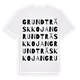 White t-shirt med Grundträskkojan ordlek t-shirt