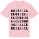 Pink Cotton t-shirt med Grusbacken ordlek t-shirt