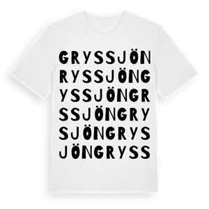 Gryssjön ordlek t-shirt – ekologisk bomull t-shirt från Pinshirt