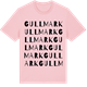Pink Cotton t-shirt med Gullmark ordlek t-shirt