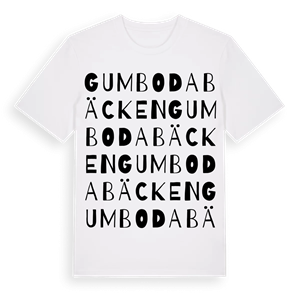 Gumbodabäcken ordlek t-shirt – ekologisk bomull t-shirt från Pinshirt