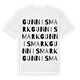 White t-shirt med Gunnismark ordlek t-shirt